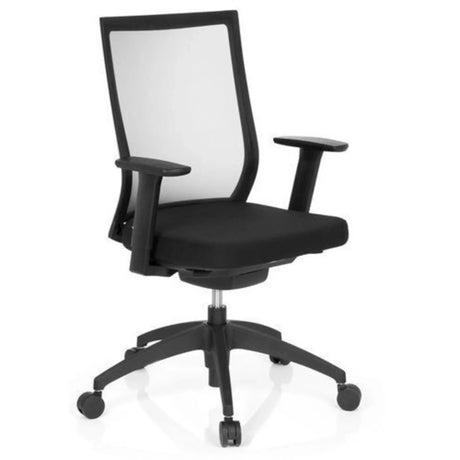 Siège de bureau de qualité professionnelle ASPEN noir avec dossier en maille et accoudoirs de hjh OFFICE
