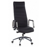 Siège de direction de luxe ASPERA 20 avec revêtement noir, surpiqûres transversales et accoudoirs chromés de hjh OFFICE