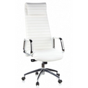 Siège de direction de luxe ASPERA 20 en blanc crème avec surpiqûres transversales et accoudoirs chromés de hjh OFFICE