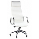 Siège de direction de luxe ASPERA 20 en blanc crème avec surpiqûres transversales et accoudoirs chromés de hjh OFFICE
