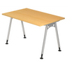 Bureau réglable en hauteur ATOS 12 S en hêtre avec pieds en métal argenté de hjh OFFICE PRO