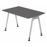 Bureau réglable en hauteur ATOS 12 S en graphite avec pieds argentés de hjh OFFICE PRO