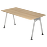 Bureau ATOS 16 S aspect chêne avec pieds en métal argenté de hjh OFFICE PRO