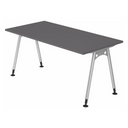 Bureau réglable en hauteur ATOS 16 S en graphite avec pieds argentés de hjh OFFICE PRO