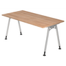 Bureau réglable en hauteur ATOS 16 S aspect noyer avec pieds argentés de hjh OFFICE PRO