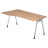 Bureau ATOS 18 S avec plateau en bois de noyer et pieds en métal argenté de hjh OFFICE PRO
