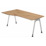 Bureau réglable en hauteur ATOS 18 S en chêne rustique avec pieds argentés de hjh OFFICE PRO