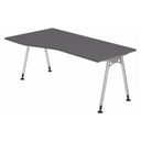 Bureau réglable en hauteur ATOS 18 S en graphite avec pieds argentés de hjh OFFICE PRO