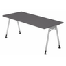 Bureau réglable en hauteur ATOS 19 S en graphite avec pieds argentés de hjh OFFICE PRO