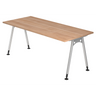 Bureau réglable en hauteur ATOS 19 S aspect noyer avec pieds argentés de hjh OFFICE PRO