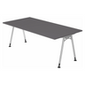 Bureau réglable en hauteur ATOS 2E S en graphite avec pieds argentés de hjh OFFICE PRO