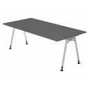 Bureau réglable en hauteur ATOS 2E S en graphite avec pieds argentés de hjh OFFICE PRO