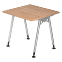Bureau réglable en hauteur ATOS 8 S aspect noyer avec pieds argentés de hjh OFFICE PRO