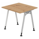 Bureau réglable en hauteur ATOS 8 S en chêne noueux avec pieds argentés de hjh OFFICE PRO