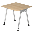 Bureau réglable en hauteur ATOS 8 S aspect chêne avec piétement argenté de hjh OFFICE PRO