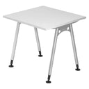 Bureau réglable en hauteur ATOS 8 S en blanc avec quatre pieds argentés de hjh OFFICE PRO