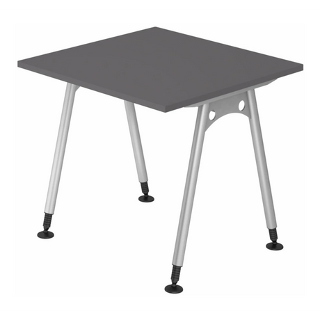 Bureau réglable en hauteur ATOS 8 S en graphite avec quatre pieds argentés de hjh OFFICE PRO
