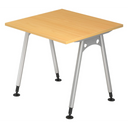 Bureau réglable en hauteur ATOS 8 S en hêtre avec structure métallique argentée de hjh OFFICE PRO