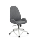 Siège de bureau à domicile AVEA I avec revêtement en tissu gris et pied blanc à roulettes de hjh OFFICE