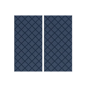Élément mural acoustique bleu AWPX10 avec surpiqûres en losange comme Accessoires de hjh OFFICE PRO