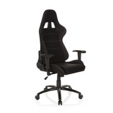 Fauteuil Gamer noir GAME FORCE avec appui-tête, accoudoirs et base à cinq roulettes de hjh OFFICE – vue à 360° (vue de trois quarts avant 40°)