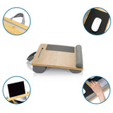 Support pour ordinateur portable COMFILAP en bambou avec poignée grise, tapis de souris et repose-poignet de hjh OFFICE