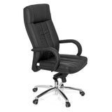 Siège pivotant XXL G 300 noir avec surpiqûres, accoudoirs et piètement à cinq roulettes de hjh OFFICE – vue à 360° (vue de trois quarts avant 60°)