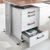 Tiroir inférieur ouvert du caisson bureau sur roulettes SIGNA AC30 avec poignées en Bügel de hjh OFFICE PRO