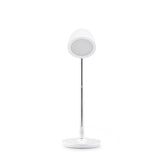 Lampe de bureau blanche Lumanova D3 avec pied rond et support mince de hjh OFFICE – vue à 360° (vue de face 0°)