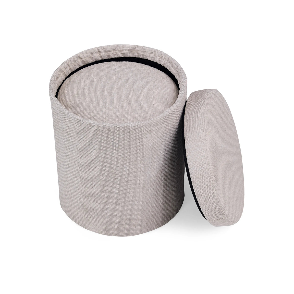 Table d'appoint Nestup 1 ouverte avec rangement intégré et couvercle amovible en gris clair de hjh LIVING