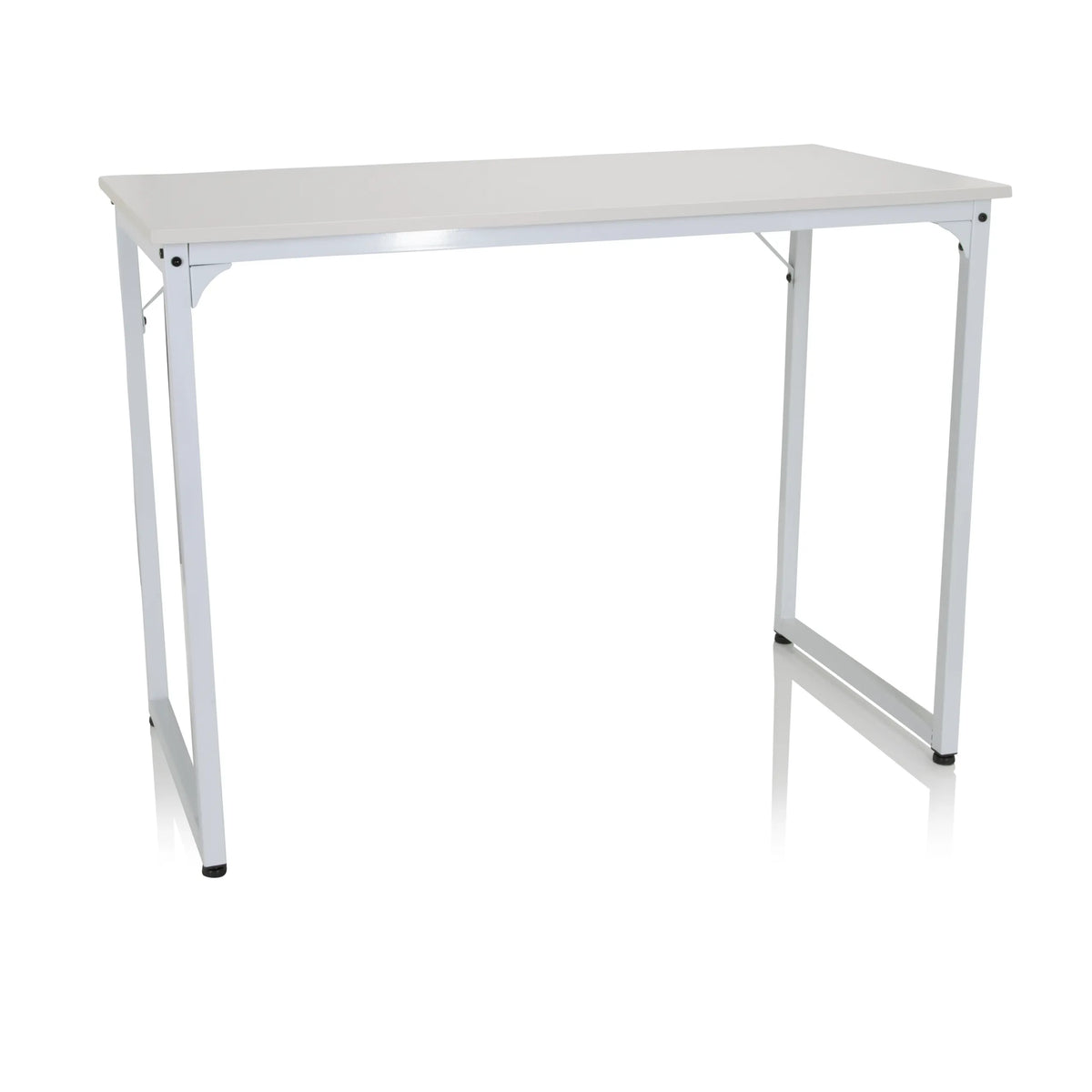 Bureau blanc WORKSPACE I avec plateau rectangulaire et pieds en U de hjh OFFICE – vue à 360° (vue de face 20°)