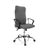 Siège de bureau à domicile ARTON 40 gris avec accoudoirs et base brillante à cinq roulettes de hjh OFFICE – vue à 360° (vue de trois quarts avant 40°)