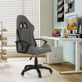 Fauteuil Gamer GAMEBREAKER W01 en gris-noir avec ouvertures intégrées pour l'appui-tête de MyBuero