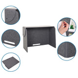 Cloison de table FLEXMIUT FOLD en feutre gris avec différentes vues détaillées de hjh OFFICE