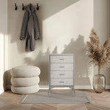Commode grise SKUFFY avec quatre tiroirs et pieds inclinés de hjh LIVING