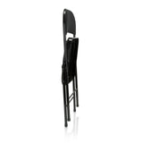 Vue latérale de la Chaise pliante TUDELA II noire avec housse en tissu de hjh OFFICE