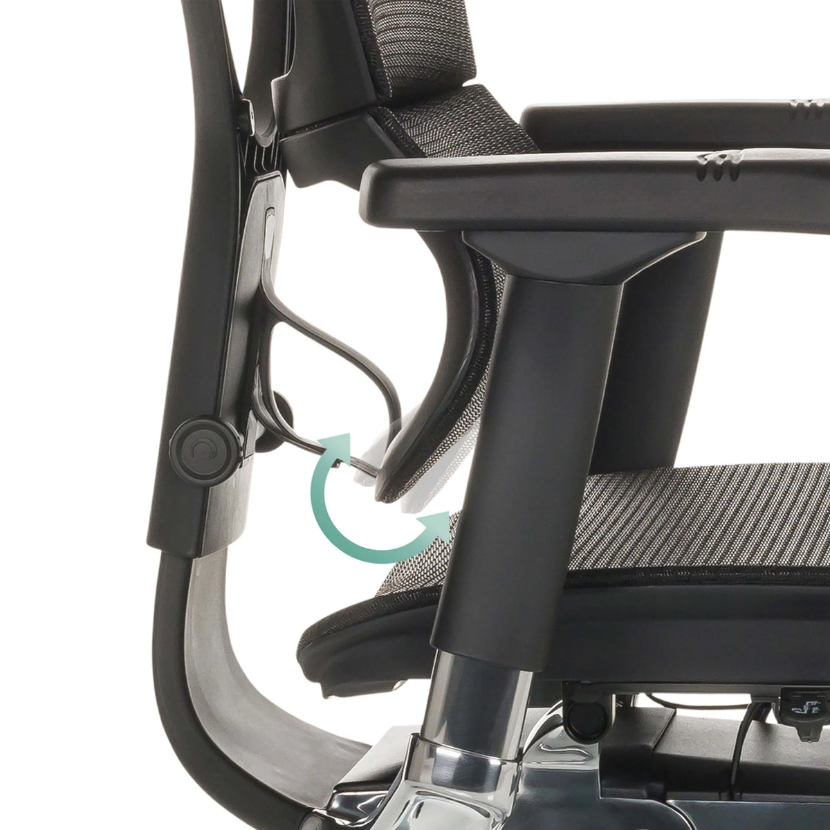 Mécanisme de réglage de l'accoudoir du siège de direction de luxe ERGOHUMAN SLIM GEN2 en noir de hjh OFFICE