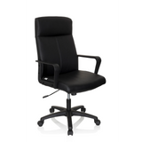 Siège de direction de qualité professionnelle LISSO noir avec accoudoirs et base à cinq roulettes de hjh OFFICE – vue à 360° (vue de trois quarts avant 40°)