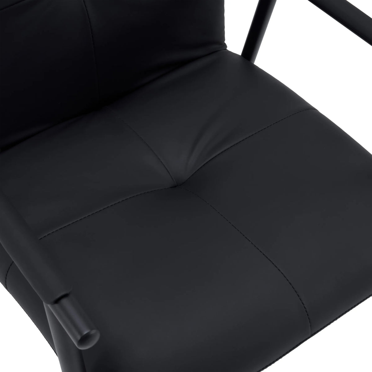 Revêtement en similicuir noir de l'assise de la chaise rembourrée Lifea Flex de hjh LIVING