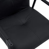 Revêtement en similicuir noir de l'assise de la chaise rembourrée Lifea Flex de hjh LIVING