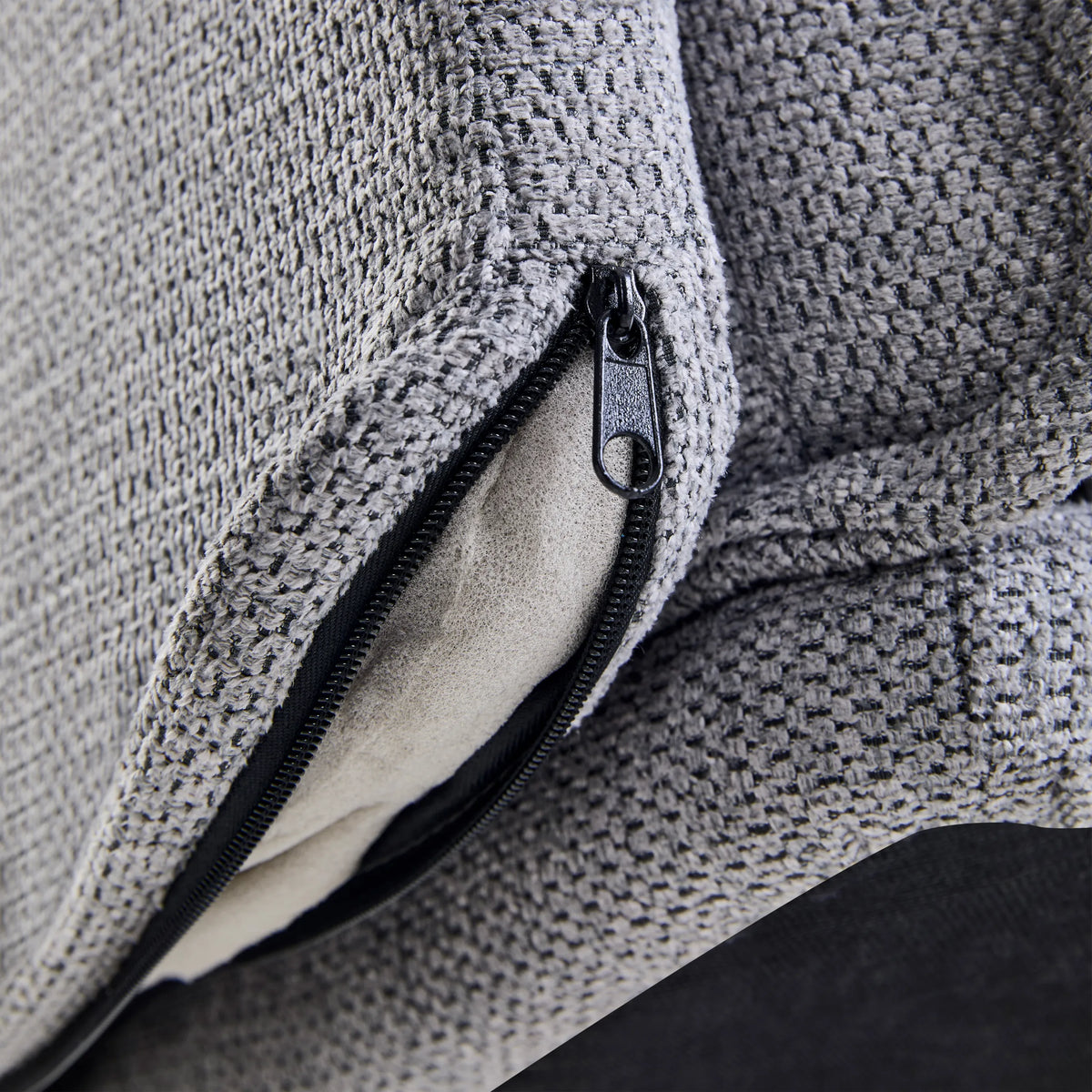 Fermeture éclair du revêtement gris foncé du Fauteuil de salon Criss-Cross 20 de hjh LIVING