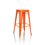 Tabouret de bar VANTAGGIO HIGH orange avec quatre pieds et repose-pieds intégrés de hjh OFFICE – vue à 360° (vue de trois quarts avant 30°)