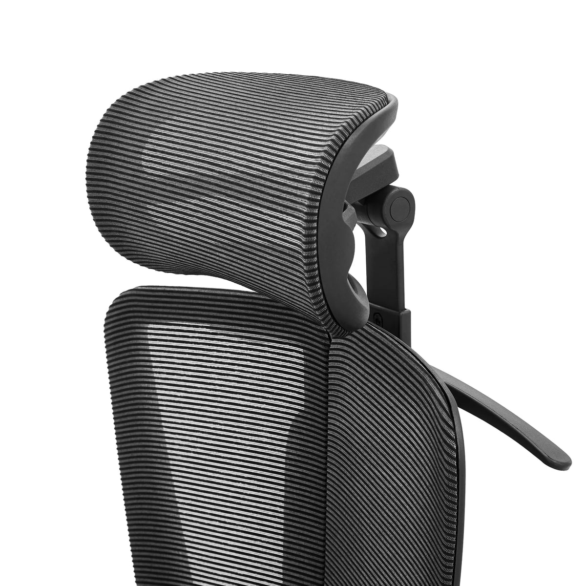 Appui-tête avec revêtement en maille du siège de bureau de qualité professionnelle Ergo U2 Flex3 en noir de hjh OFFICE
