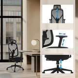 Appui-tête, hauteur d'assise et vérin à gaz réglables du Siège de bureau de qualité professionnelle RALOO ECO de hjh OFFICE