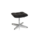 Tabouret rembourré noir SARANTO en similicuir avec pied en étoile à quatre branches de hjh OFFICE – vue à 360° (vue de face 20°)