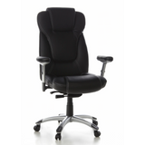 Siège de direction de qualité professionnelle EMBASSY 200 noir avec accoudoirs et pied à cinq roulettes de hjh OFFICE – vue à 360° (vue de face 20°)