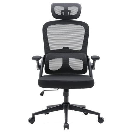 Siège de bureau de qualité professionnelle MC102C-M101 en noir avec dossier en maille et appui-tête de Sihoo