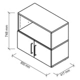 Dessin technique du meuble bas FlexWall de 800 × 417 mm de hjh OFFICE PRO