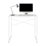 Bureau blanc EASY UP H I avec renfort en X et accessoires de hjh OFFICE