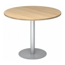 BISTRO F100R S | Table de réunion | Ø 100 | Argenté - Système de tables conférence 